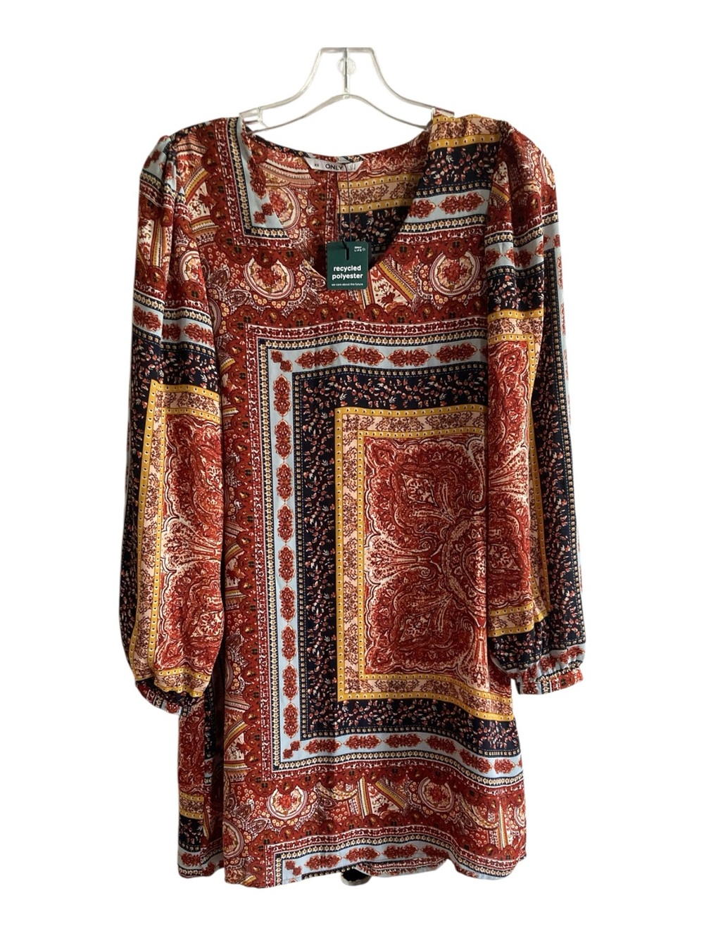 NWT only life XS 70s reimagined paisley bohemia scarf print dress